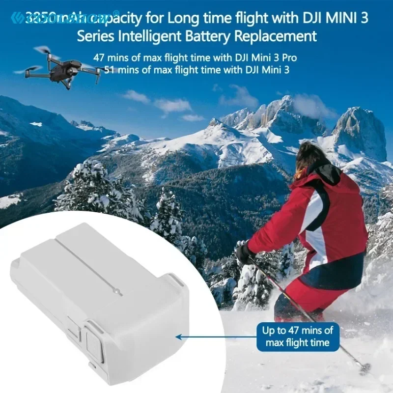 แบตเตอรี่ 3850mAh สำหรับ DJI Mini 3 / Mini 3 Pro พร้อมที่ชาร์จแบตเตอรี่ อุปกรณ์เสริมโดรน สำหรับแบตเตอรี่อัจฉริยะสำหรับการบิน Dji MINI 4 PRO