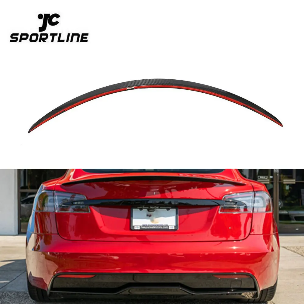 Dry Carbon Electric Rear Spoiler For Model S Plaid 12-23