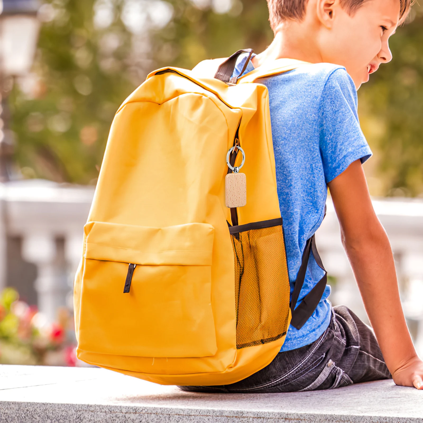 

10 Pcs Wooden Keychain Blanks Round Rectangle Small Craft Engraving Tags Lightweight Sturdy Smooth Edges Perfect Etching Carving