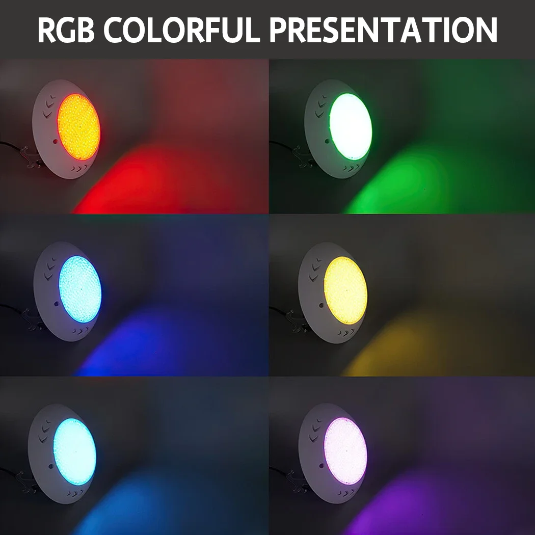 PORIYA 55W Resin Filled Underwater Swimming Pool Light LED RGB with Remote Controller