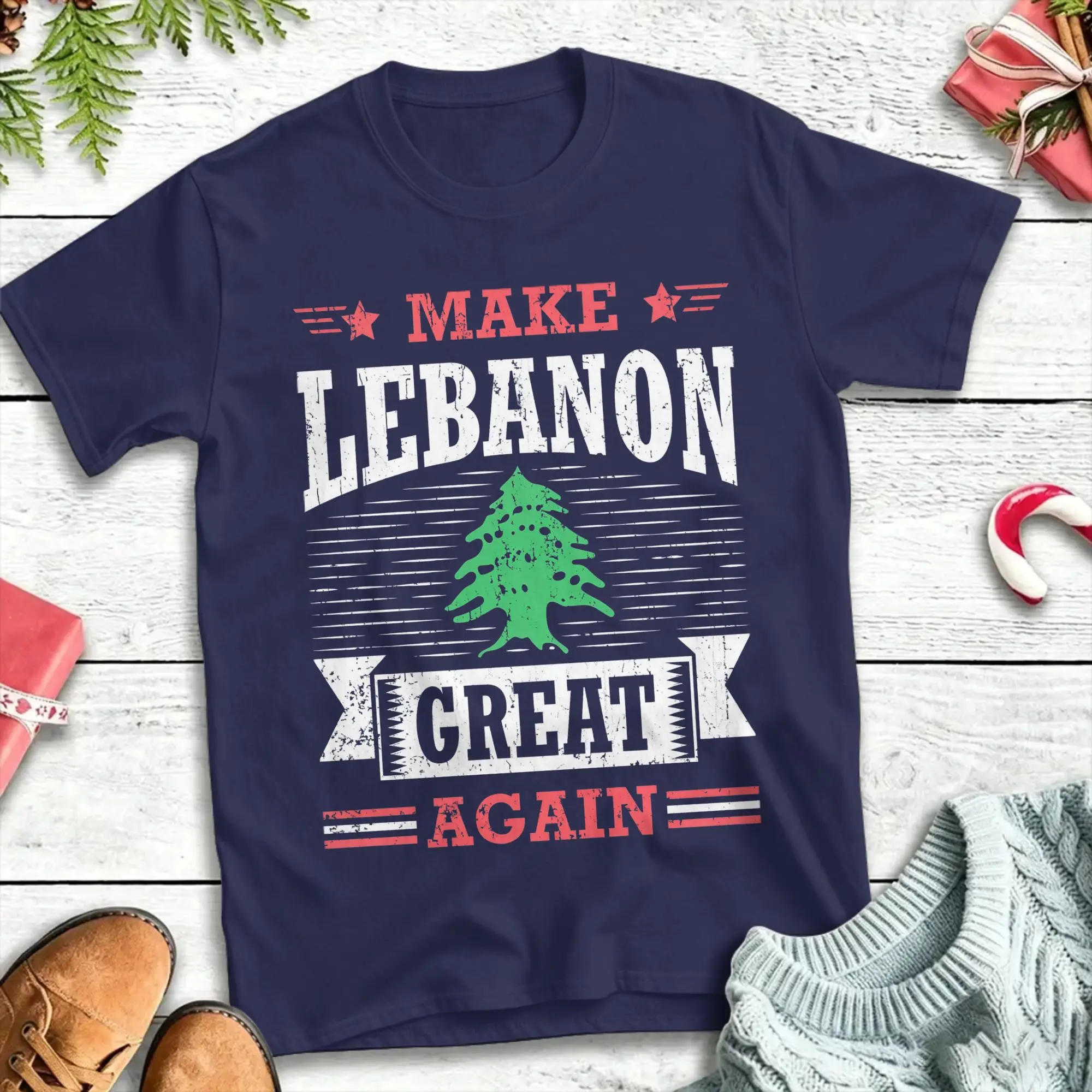 Men Make Lebanon Great Again  T-Shirts  Cotton Tees Beach Aesthetic Short-Sleeved T Shirt O Neck Hip Hop Casual Tee Shirt