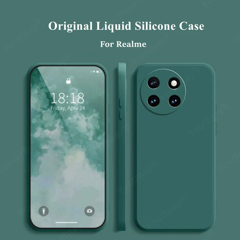 For Realme 11 4G Case Realme 11 10 Pro Plus Cover Coque Funda Original Liquid Silicone Soft Phone Bumper For Realme 11