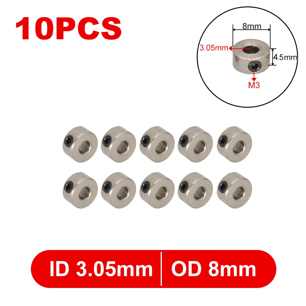 10PCS Metall Rad Lock Kragen Welle Achse Buchse Fahrwerk Stopper 1,6/2,1/2,6/3,1/4,1/5,1/6,1/8,1mm für RC Modell Teile