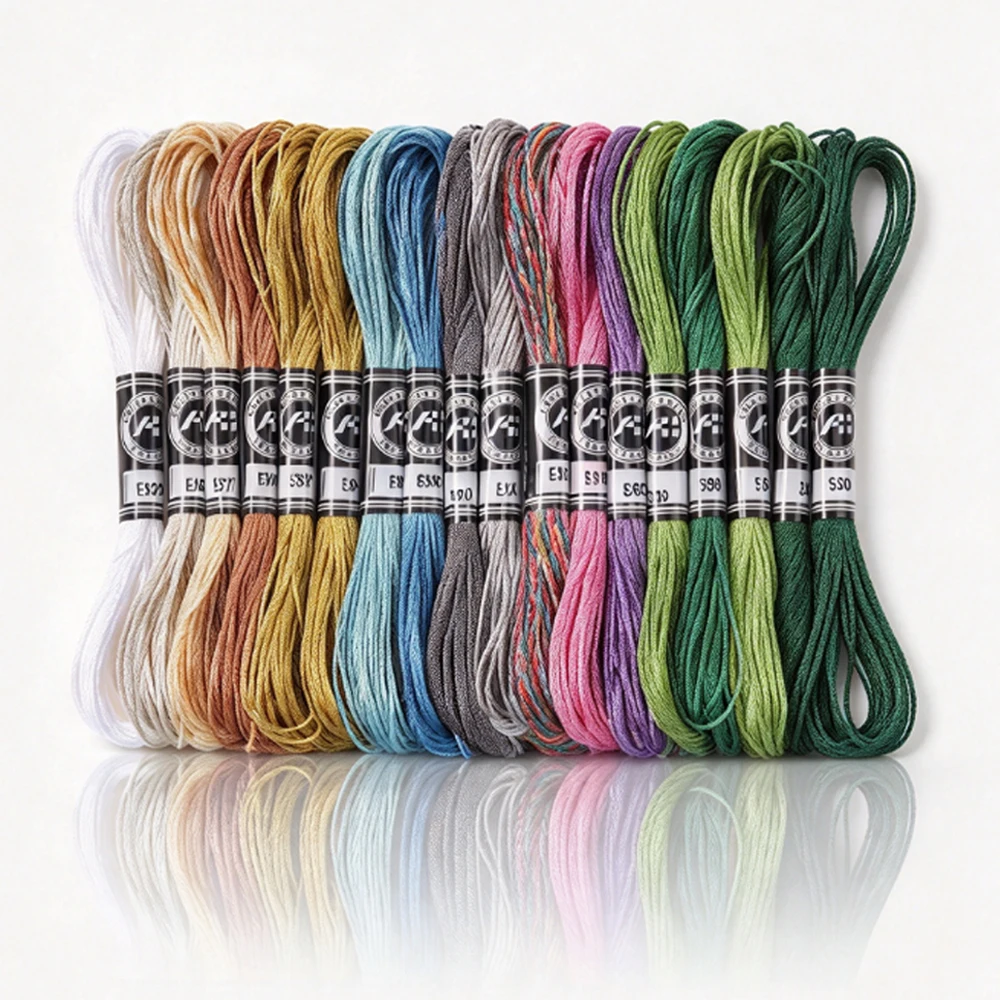 Embroidery Garments - 28 Stück Metallic-Stickgarn Baumwoll-Stickgarn Stickgarn-Spulen Glitzer-Stickgarn