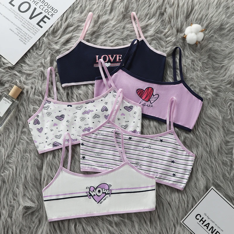 Girls' developmental period underwear, girls' children, primary, middle, and high school students' vests, girls' cotton camisole
