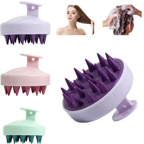 실리콘 샴푸 브러시 헤드 두피 마사지 빗 헤어 빗 바디 마사지 브러시 목욕 샤워 브러시 살롱 미용 도구
