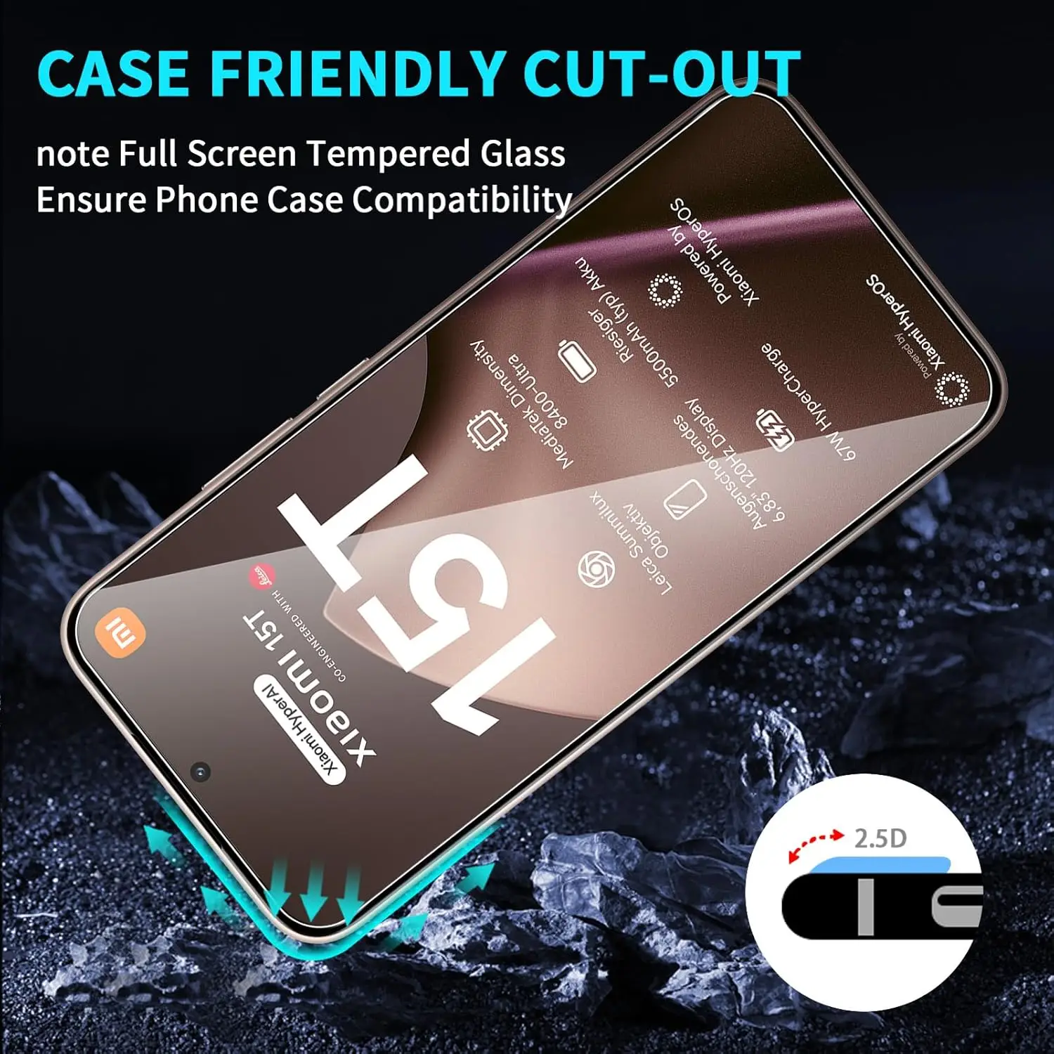 

2/4Pcs Tempered Glass for Xiaomi 15T 5G Screen Protector