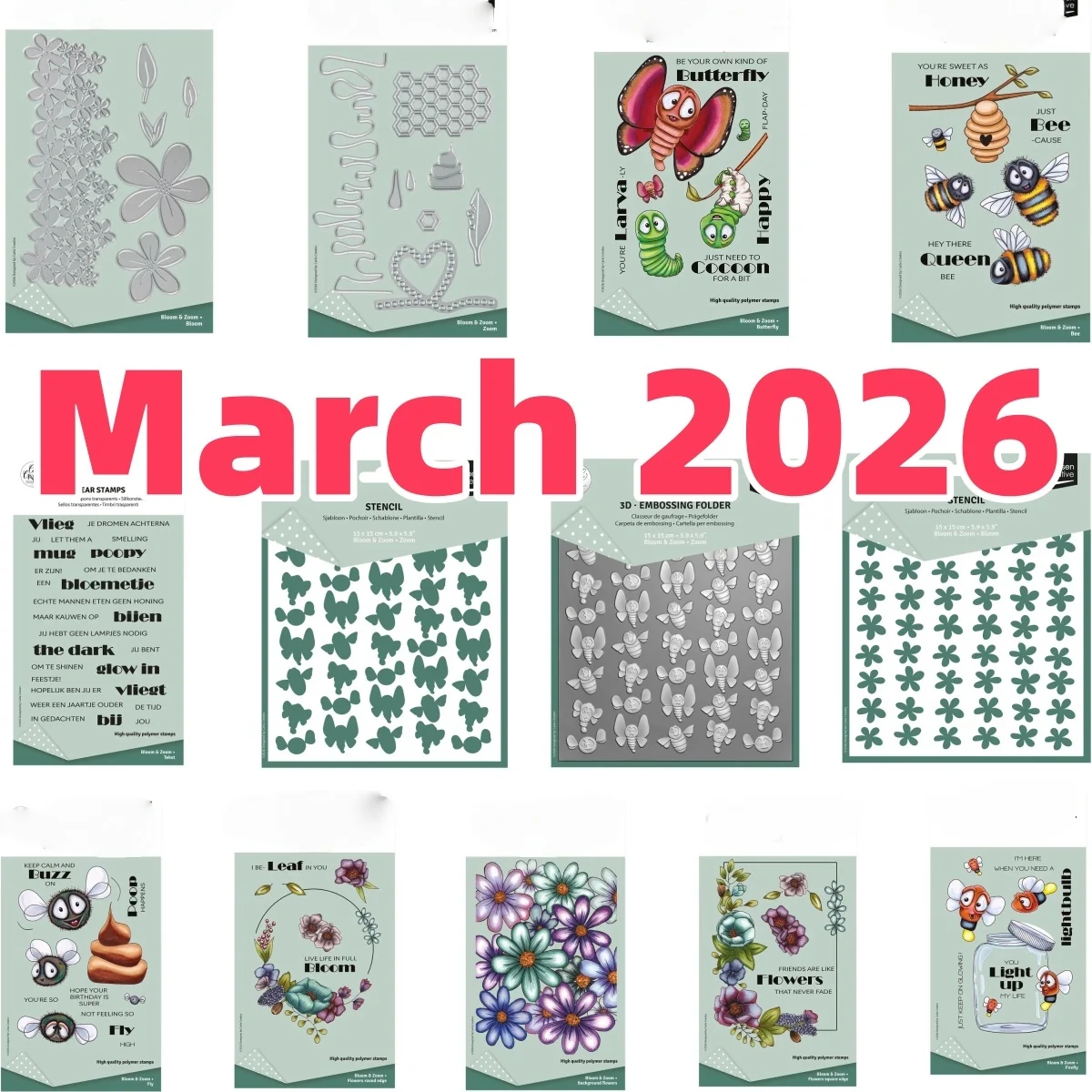 

Flowers Square Edge Bee Butterfly Fly Metal Cutting Dies Clear Stamps Stencil For DIY Decorating Scrapbook Gift Card New 2026