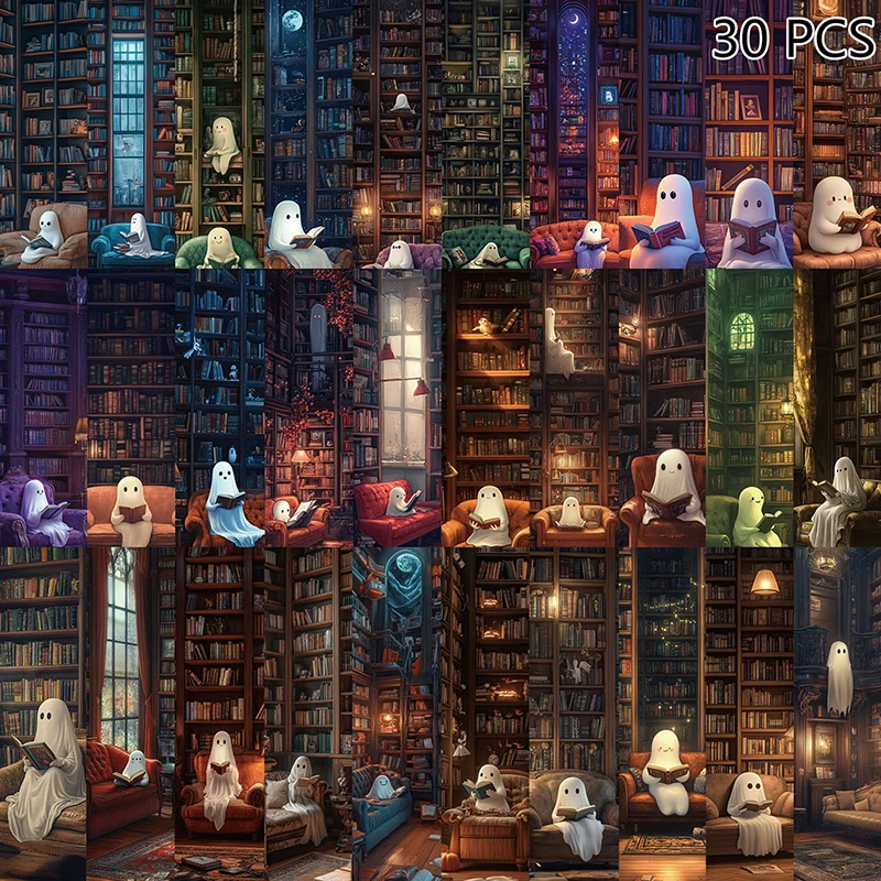30Pcs Library Ghost Reading Bookmarks Decorating Books Book Page Labeling Aesthetic Decorative Book Markers For Book Lovers
