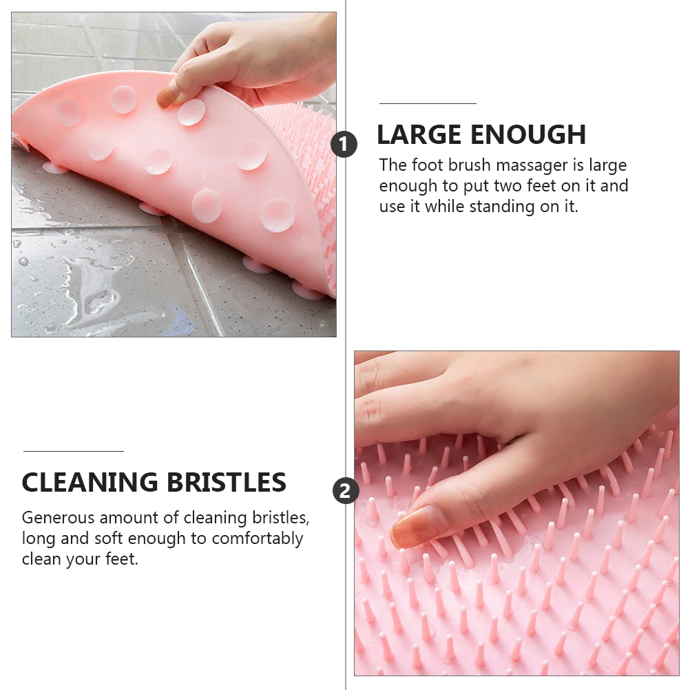 

s Foot Massager Pink Elliptical Mat Pad Clean Exfoliate Calluses Eliminate Odor Anti Slip Durability TPE Material