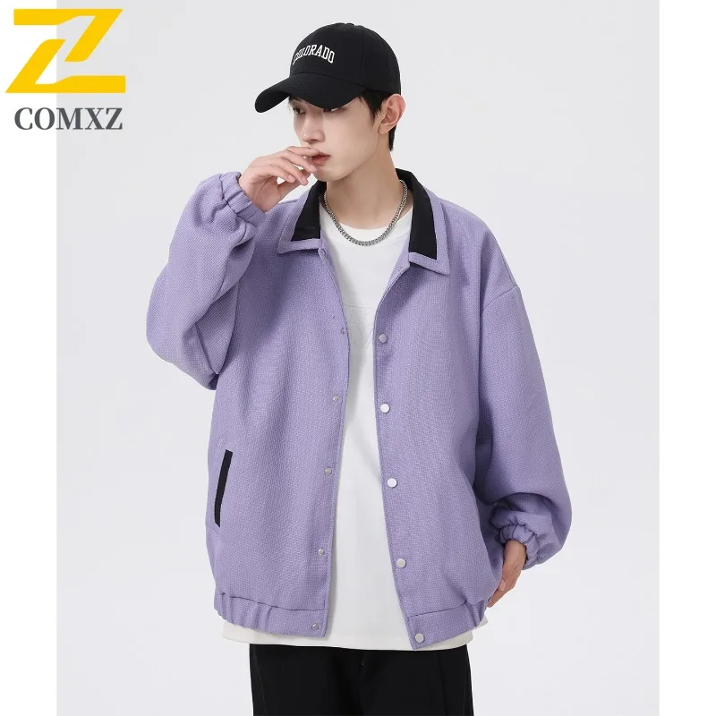 

COMXZ Baseball Collar Big Pocket Lightweight Windproof Outdoor Hiking Travel Camping Rider American style Men Clothing Jackets
