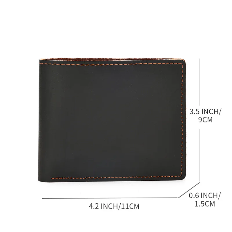 남성용 동전 주머니 이중 이탈리아 가죽 지갑이 있는 정품 가죽 남성용 지갑