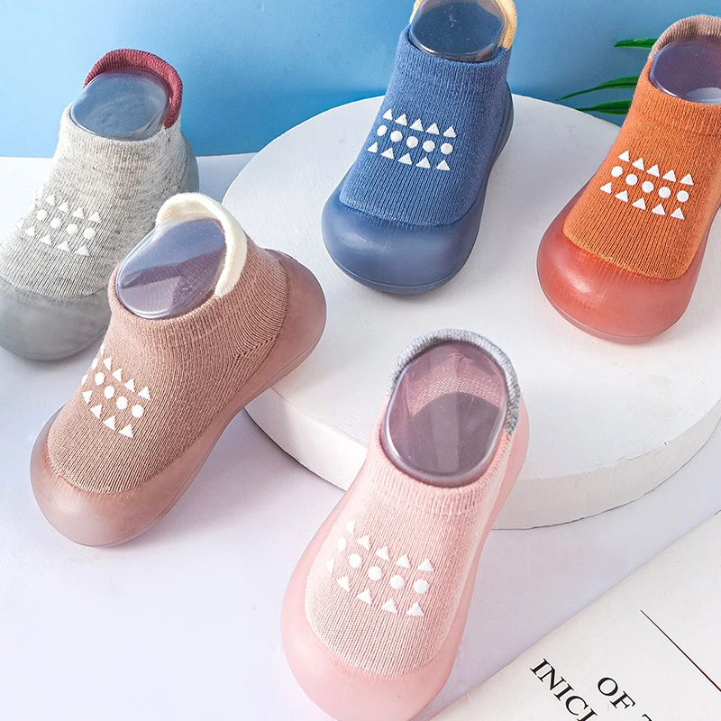

2024 Autumn Baby Toddler First Walking Sock Shoes Girls Boys Soft Sole Non Slip Cotton Breathable Lightweight Slip-on Sneakers