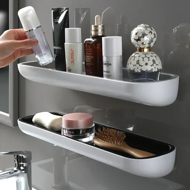 Bathroom storage rack Shower Storage Rac black/grey No dimonds punch-free hanging storage rack ABS material bathrom shampoo rack