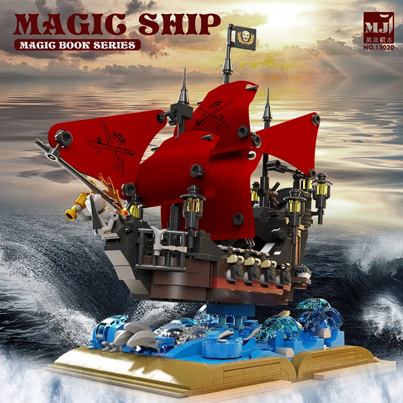 

13020 MOC Queen Anne's Revenge Magic Ship Assemble Puzzle Building Block 966pcs Particles Children Unisex Build Block Toy Set