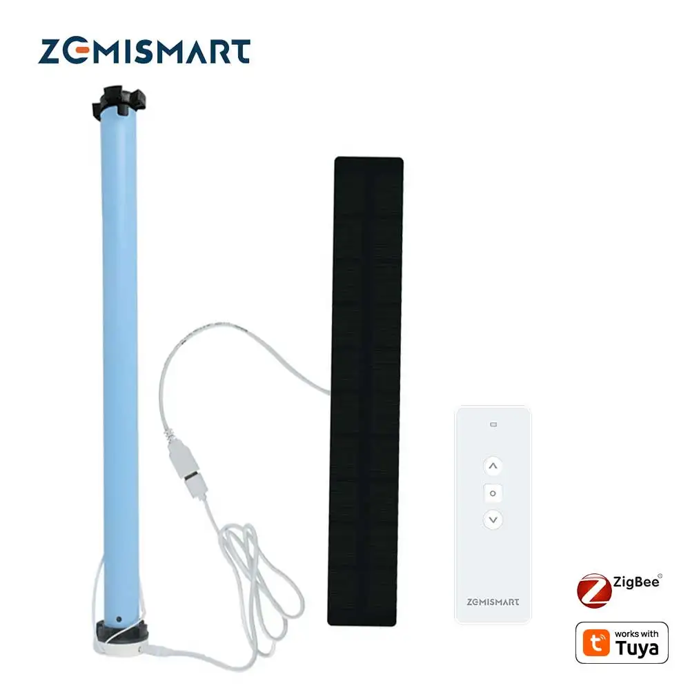 

Zemismart Zigbee Roller Shade Blinds Мотор Встроенный аккумулятор Работа с приложением Tuya Smartthings Голосовое управление Alexa Google Home