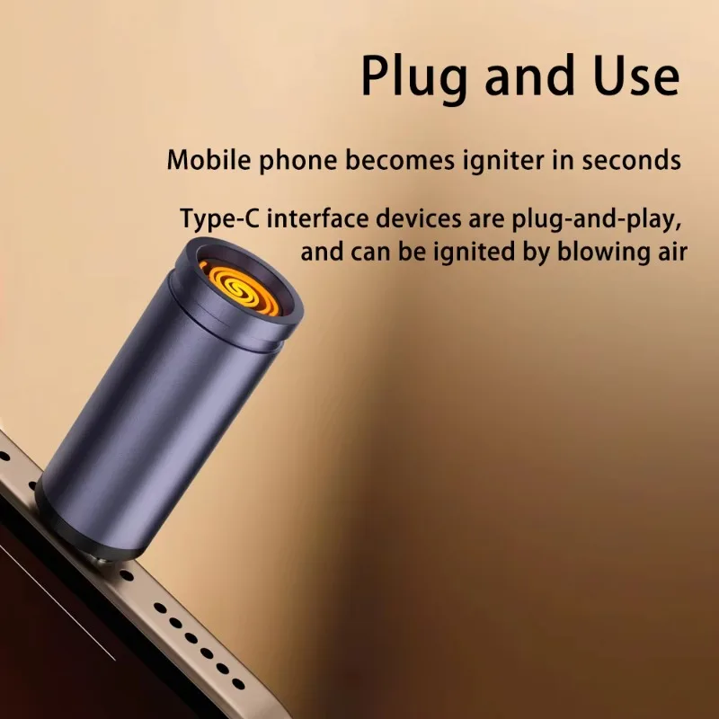 

Outdoor Universal C-type Male to Mini Cigarette Lighter Adapter with Portable Keyhole for Travel Safety Inflatable Ignition