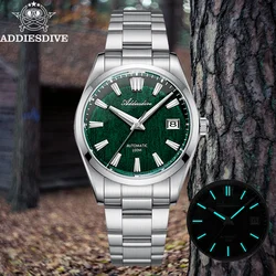 ADDIESDIVE Men's Mechanical Watch 39mm Tree Texture NH35 Luxury Sapphire Glass Waterproof 100m Luminous New AD2075 Analog Watch