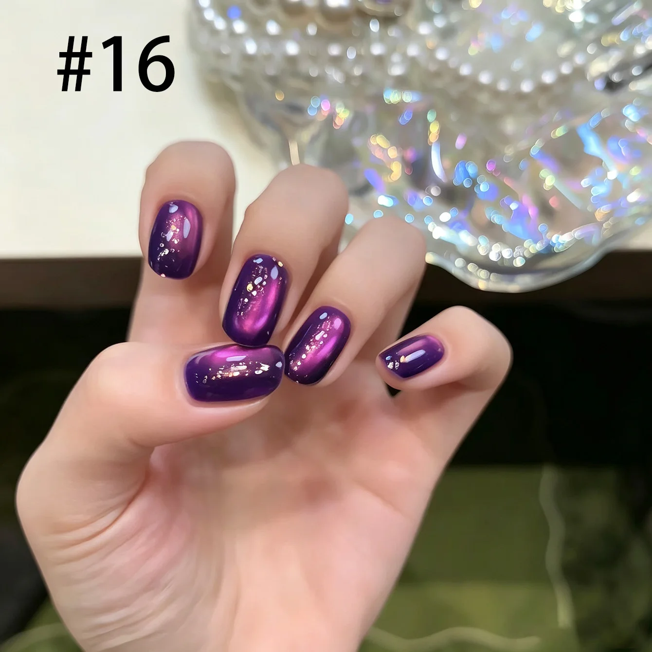 2026 Neue Aufhellende Strobe Pink Erdbeer-Gummibonbons Diamant-Glasperlen Katzenaugen-Gel-Nagellack Rosa Nägel Nagelzubehör – Detail 24