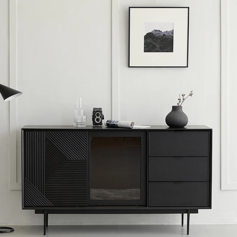 Light luxury urban solid wood sideboard, living room against the wall, cabinet storage cabinet, tea cabinetd