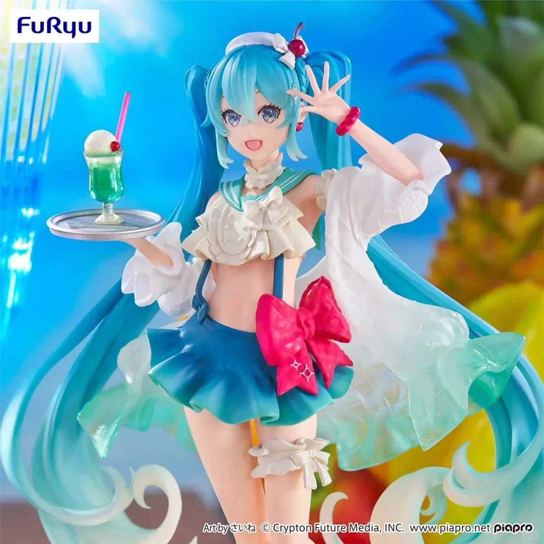 Nuova Statuetta Anime Hatsune Miku da 18CM, Serie Sweet Sweets Melon Soda Float, Figura in Piedi, Giocattolo Carino da Collezione, Action Figure in PVC