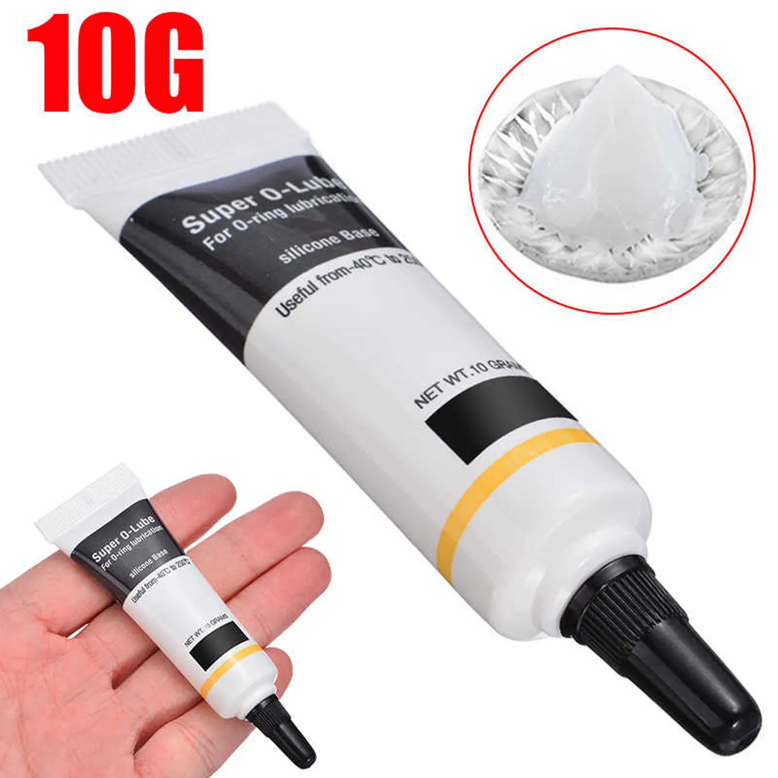 10g Silicone Lubricant Grease Tube Non-Toxic Premium Performance Lubricant for Valves Faucet Repairing