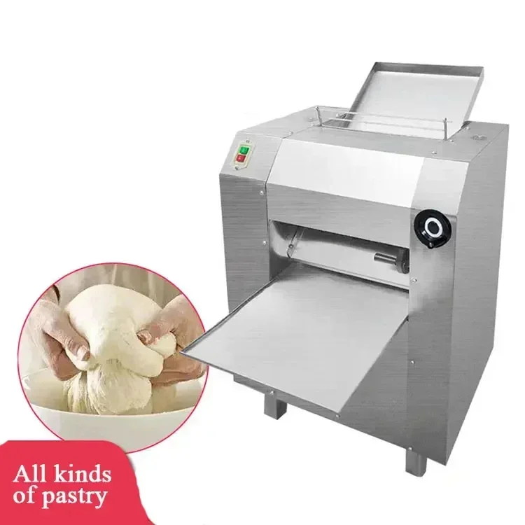 Commercial automatic electric desktop pizza dough press 220V automatic noodle rolling machine