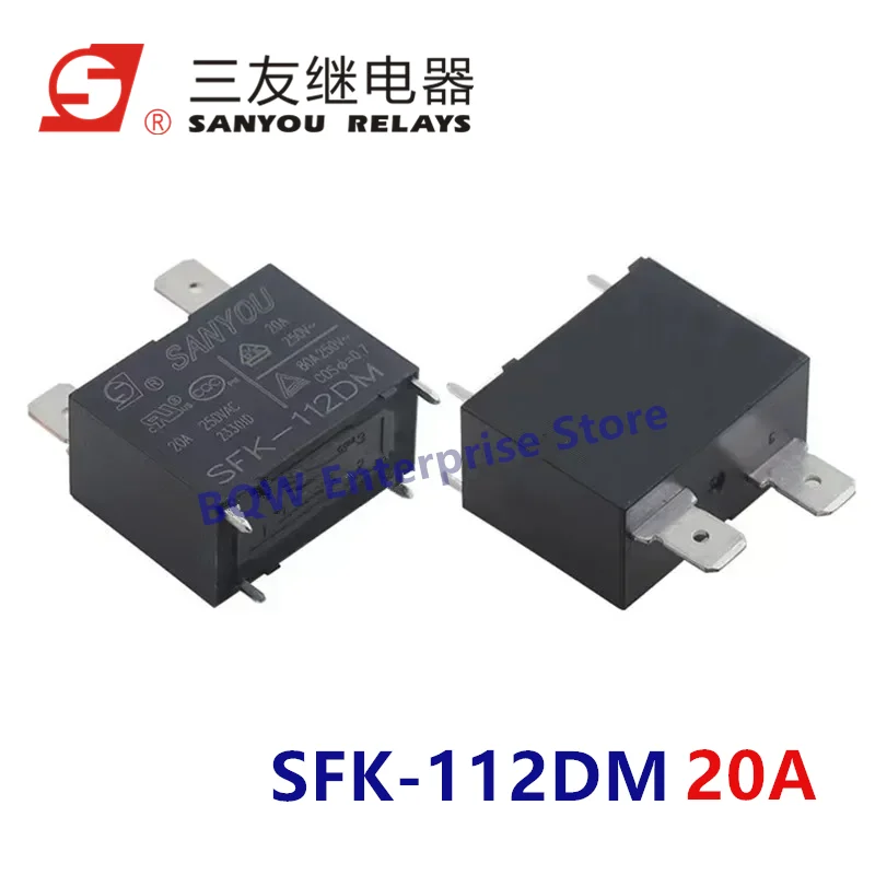 1Pcs SANYOU Relay SFK-112DM 12VDC 20A 250VAC 4Pins Air Conditioner Relay Compatible JQX-102F HF102F-12V G4A-1A-E-12V