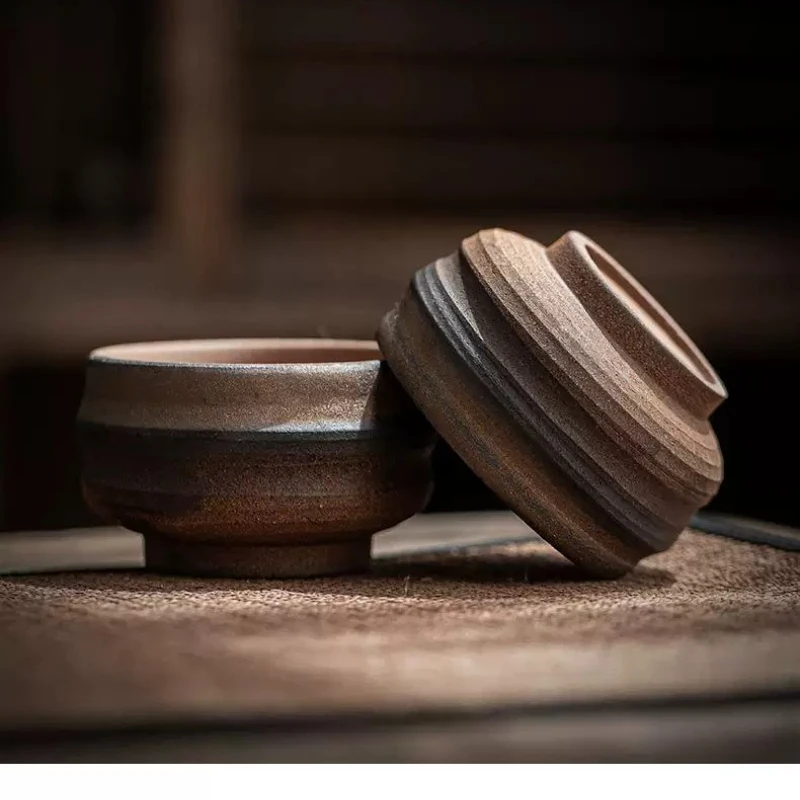 Vintage Handmade Ceramic Teacup Japanese Style Retro Tea Cup Stoneware Tea Set Home Tea Bowl Master Cup - Premium Quality Craft
