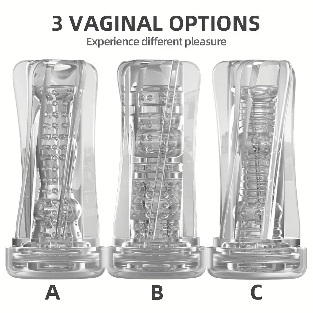 Male Masturbator Cup Air Sucking Penis Hole Channel Vagina Massage Delay Training Vacuum Soft Pocket Cup Adults Sex Toys For Men view 3