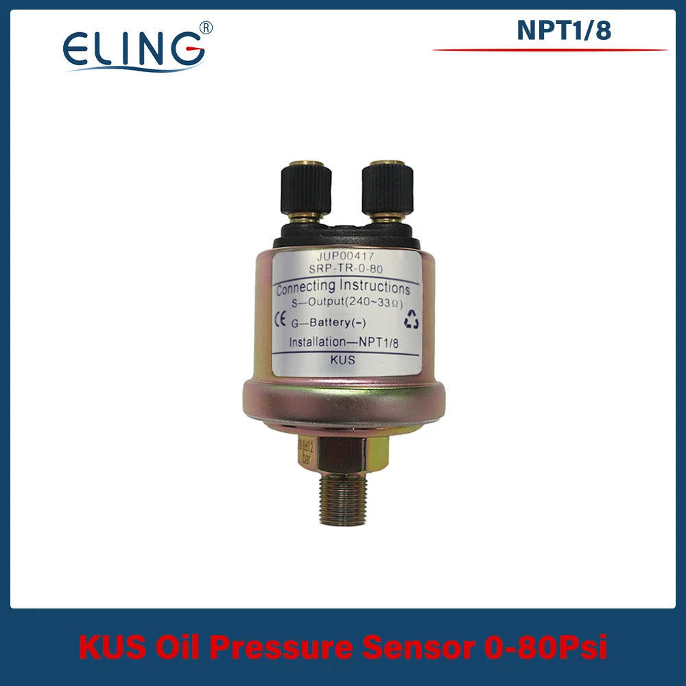 

KUS Newest Mechanical Oil Pressure Sensor NPT1/8-27(0-80PSI) 240-33ohm For Oil Pressure Meter Gauge