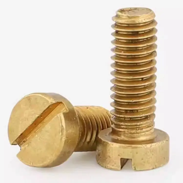 M2~M8 Brass Slotted Cheese Head Screw GB65 Brass Screw Brass Bolt M2 M2.5 M3 M4 M5 M6 M8
