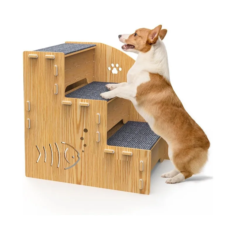 

Hot Selling Anti Slip Small Large Pet Dog Wooden Steps Stairs Dog Stairs Dog Bed Ramps Pet Supplies & Accessories