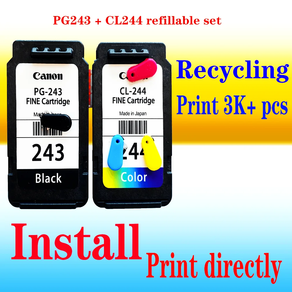 PG243 CL244 243 244 Ink Cartridge For Canon MG2924 MG2420 MG2520 IP2820 IP2920 printer 243XL 244XL PG243 CL244 PG-243XL printer