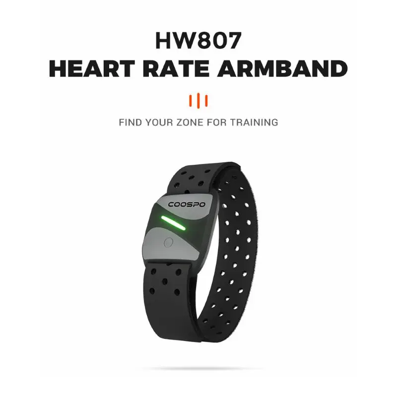 CooSpo HW807 HRV Heart Rate Monitor Armband Optical Outdoor Fitness Sensor Bluetooth 5.0 ANT+ IP67 Running Cycling for Wahoo