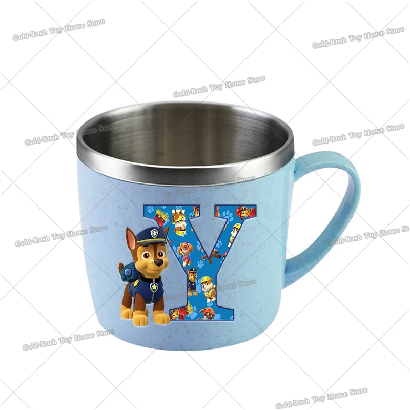 Paw Patrols Stainless Steel Milk Mugs Chase Dog Letter A-Z Water Cups Cartoon Print Drink Mugs for School Home Coffice Tea Mugs view 2