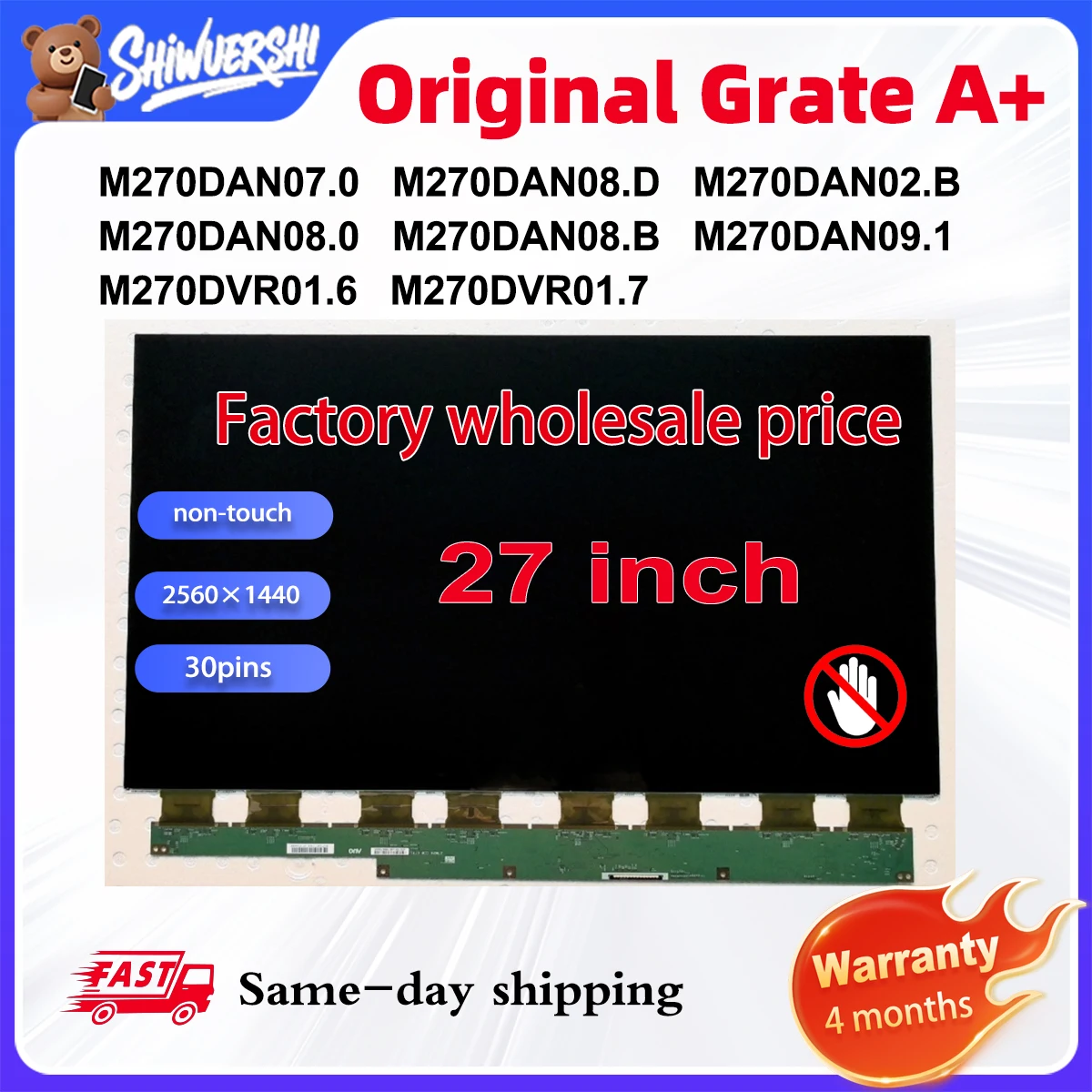 

Original New A+ 27'' Only Lcd Glass Screen M270DAN07.0 M270DAN08.D M270DAN02.B M270DAN08.0 M270DAN08.B M270DAN09.1 M270DVR01.6