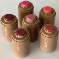 Fard à joues en poudre de marque, rouge à lèvres hydratant en stick, gloss naturel pour les lèvres et les joues, application facile et colorée 4