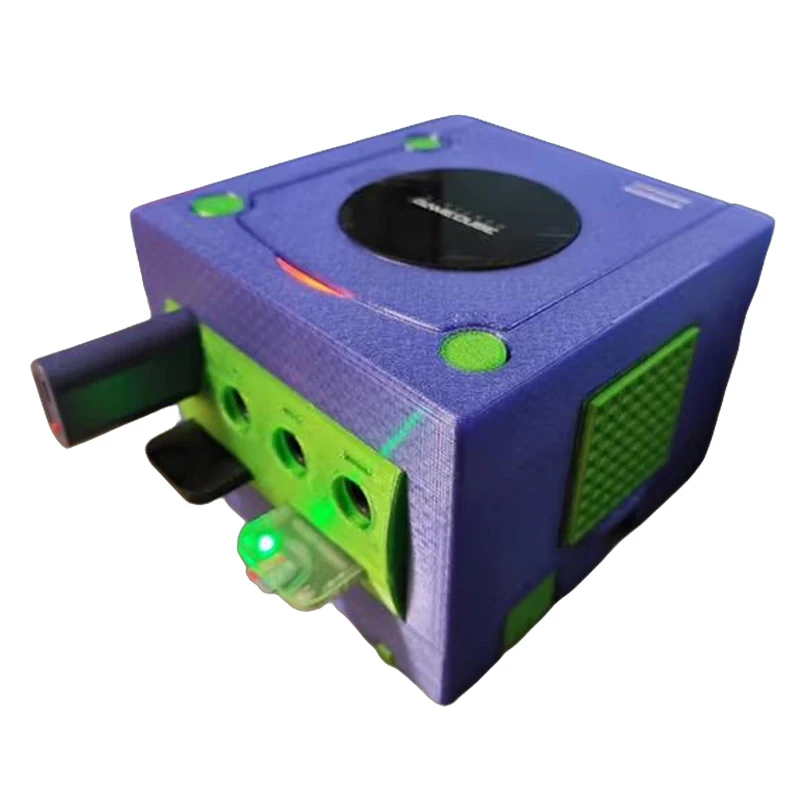 NGC 3D Printed Replacement Shell - Purple & Green Custom Case for GameCube Console
