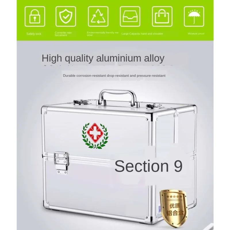 Aluminum Medicine Cabinet 10/12/14inch Medicine Case Home Business Medical Box Large Multilayer Medicine Cabinet First Aid Box