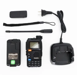 UV-5R PLUS 휴대용 멀티 밴드 트랜시버 워키토키, UHF/VHF 장거리 햄 라디오