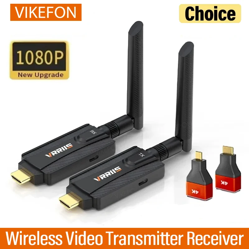 200M Wireless Transmission Video Transmitter and Receiver HDMI-Compatible Extender Adapter Cable Screen Mirror for Camera PC TV
