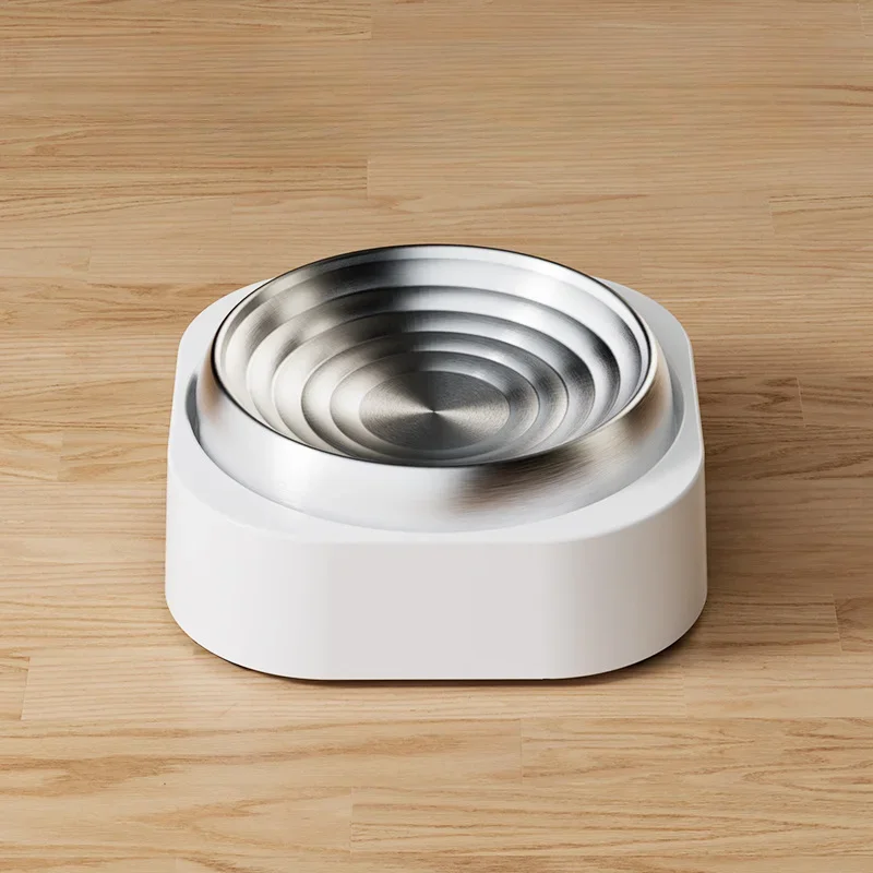 Popular Stainless Steel Cat Bowl Corrugated Bowl Cat Food Bowl Food Bowl Guard Anti-slip Anti-fall Anti-knock Pet Bowl