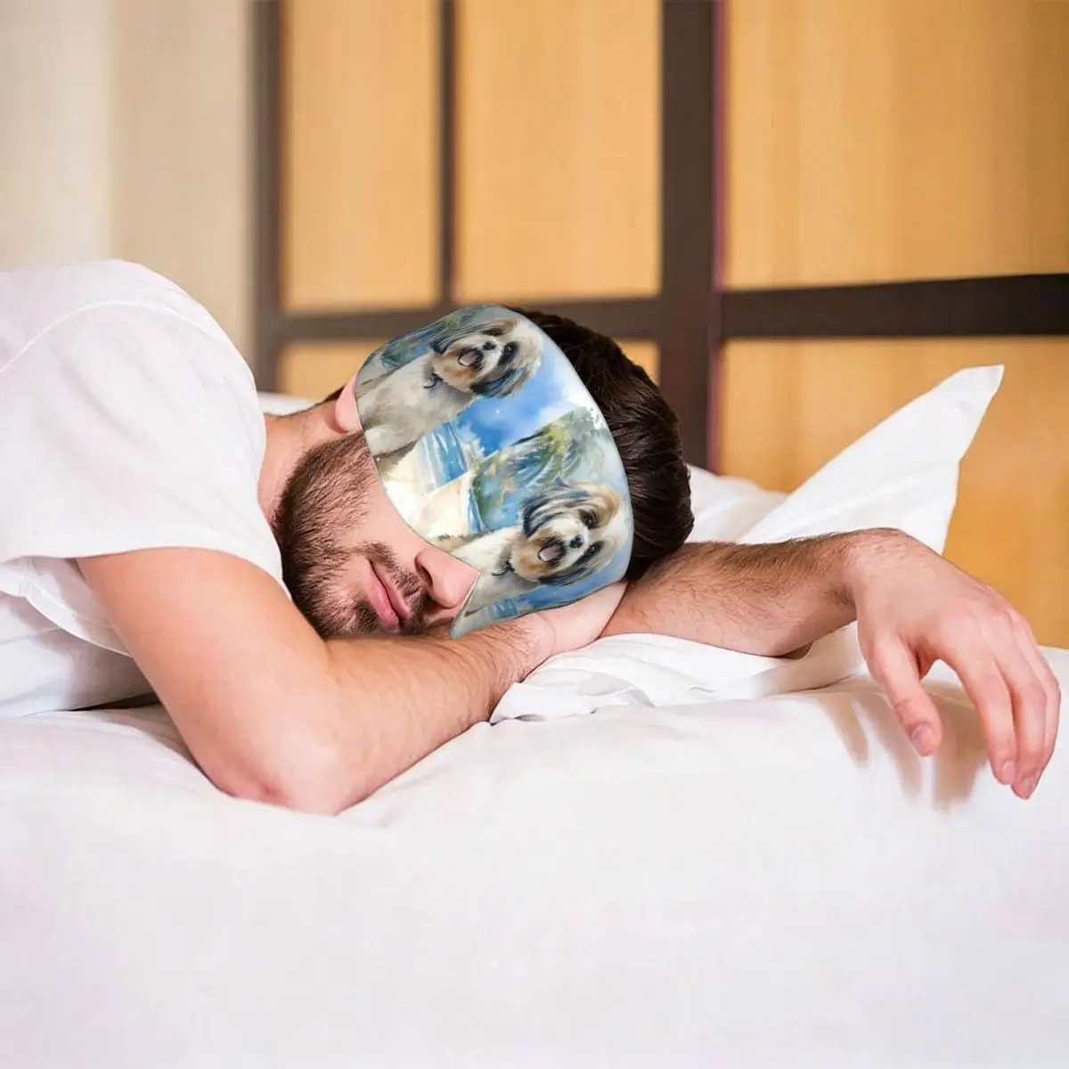 Shih Tzu On The Beach sleep mask Light Blocking Portable Eye Cover for Girls Boys Office Nap Party Gift Eyeshade eyepatch view 6