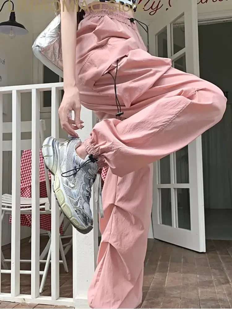 New Korean Style Fashion Cargo Pants Women Pockets Vintage Casual Pants Female High Waist Designer Streetwear Pants