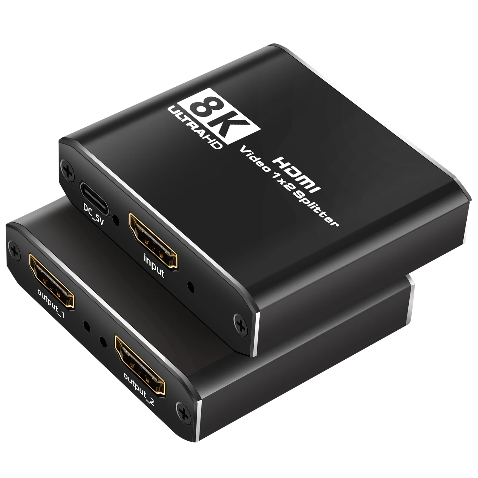 splitter hdmi com distribuidor de video adaptador de exibicao para ps5 ps4 pc para tv projetor 8k 60hz 4k 120hz hdr10 em saidas 3d hdmi21 01