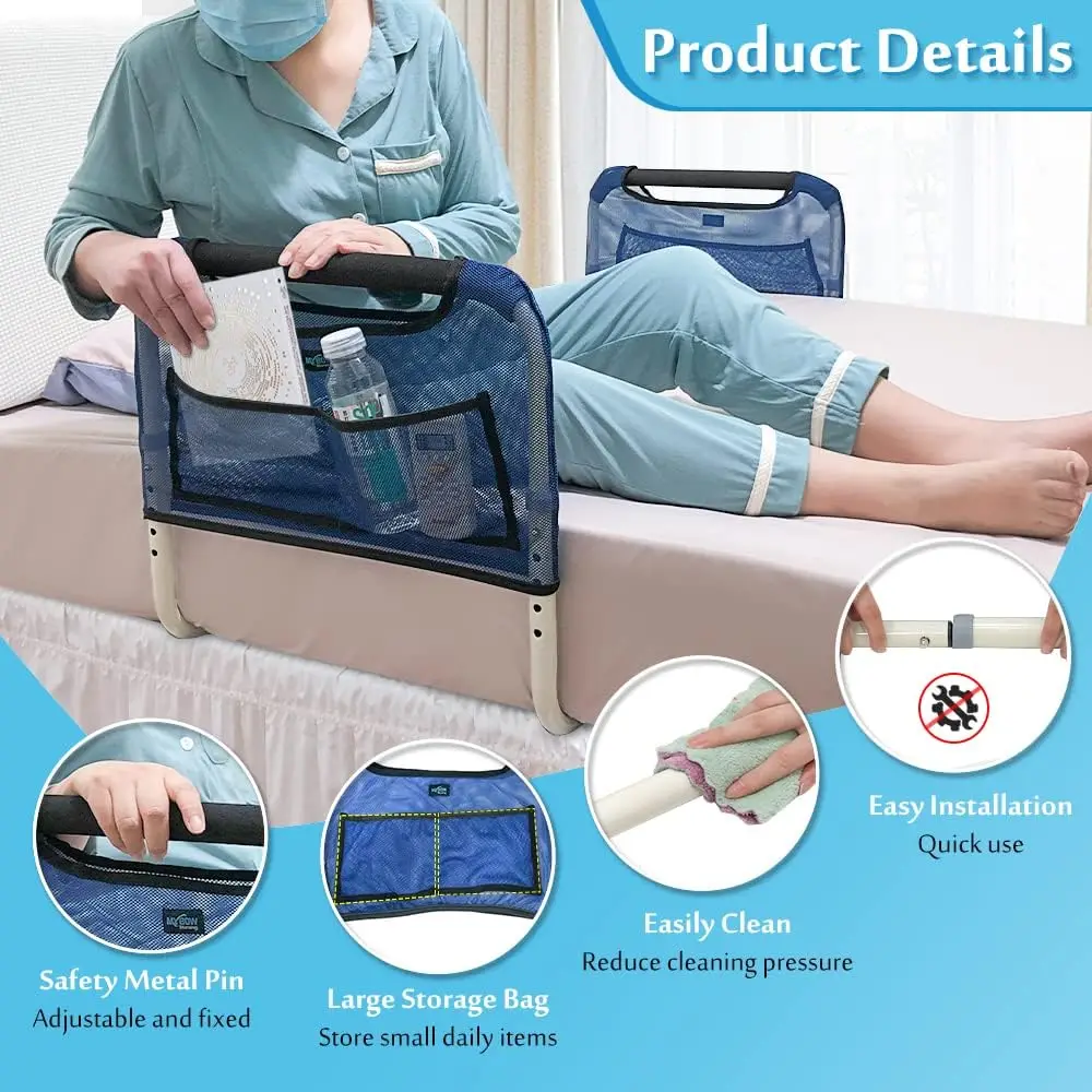 Double Bed Rail U Bar For Medical Bed Safety Assisting Rails Bed Support For Elderly Adults Under Mattress Handrail Hospital