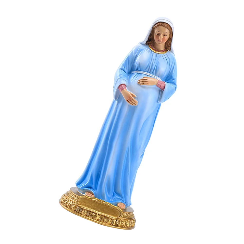 Statue Our Lady Ornament Baby Home Decor Pregnant Mary Figurine Resin Catholicism Adornment