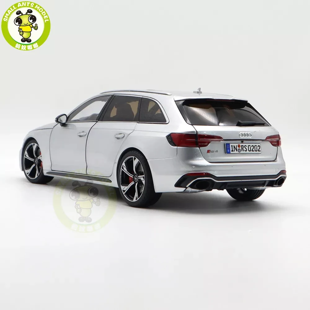 1/18 RS4 RS 4 Avant 2022 B9 Silver Kilo Works AUTOKOL Diecast Model Toy Car Gifts For Friends Father