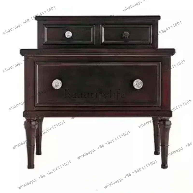 XX39American rural light luxury bedside table, imported walnut + cherry wood flakes